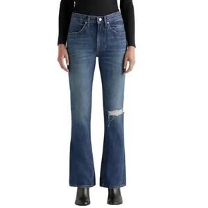 NEW Edwin Averi Medium Wash Distressed Flared Jean Sz 25